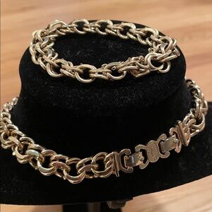 Vintage 1990’s Monet Elegant Gold Chain Necklace and Bracelet